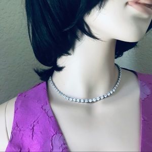 Timeless EUC Sterling Silver & Diamonds Necklace